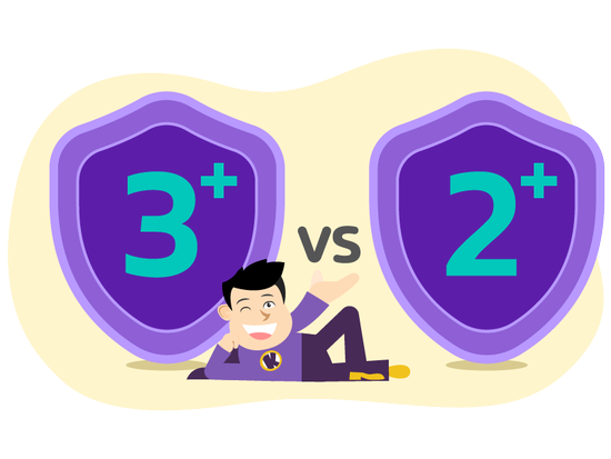 What is different between a Type 3+ and Type 2+ insurance policy?