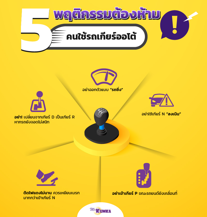 พฤติกรรมที่ทำให้เกียร์พัง | MrKumka.com