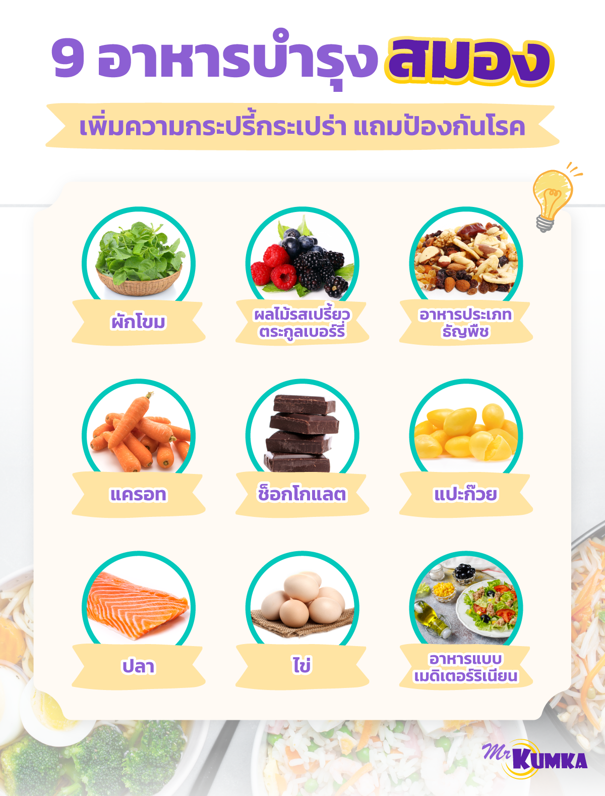 สุดยอดอาหารบำรุงสมอง ตอบโจทย์คนรักสุขภาพ