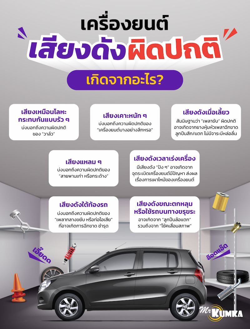 เครื่องยนต์เสียงดังผิดปกติ เครื่องยนต์มีปัญหา
