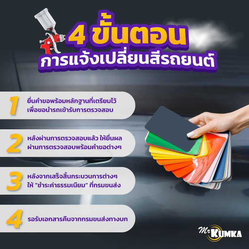 ขั้นตอนการแจ้งเปลี่ยนสีรถยนต์