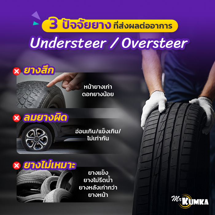 ปัจจัยเกี่ยวกับยางที่ส่งผลต่อการควบคุมรถ ทำให้เกิด Understeer / Oversteer | มิสเตอร์ คุ้มค่า