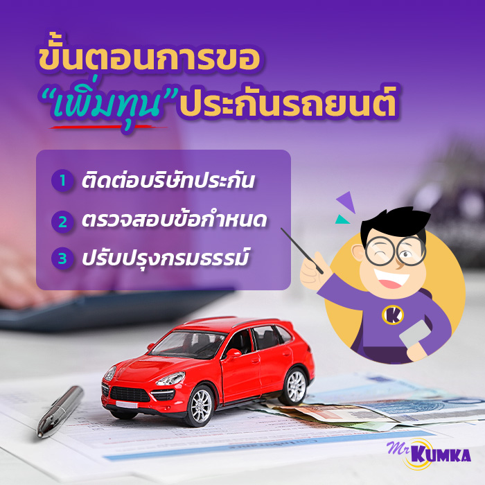 ขั้นตอนการขอเพิ่มทุนประกันรถยนต์ | มิสเตอร์ คุ้มค่า